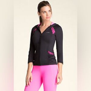 BEBE Sports Jacket - Black and Pink - XS